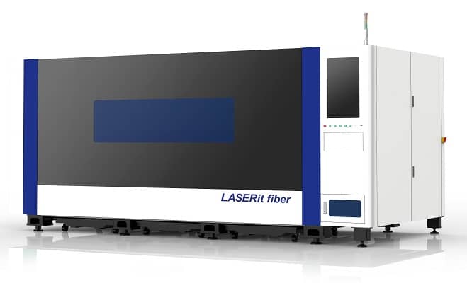Täysin suojattu ja koteloitu LASERit fiber M-malli on varustettu ulosvedettävällä pöydällä.