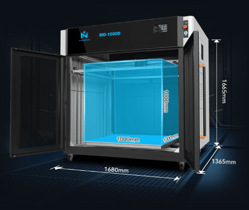 Mingda MD-1000D 3D-tulostin sopii suuren tulostusalueensa ansiosta isojen kappaleiden tulostukseen.