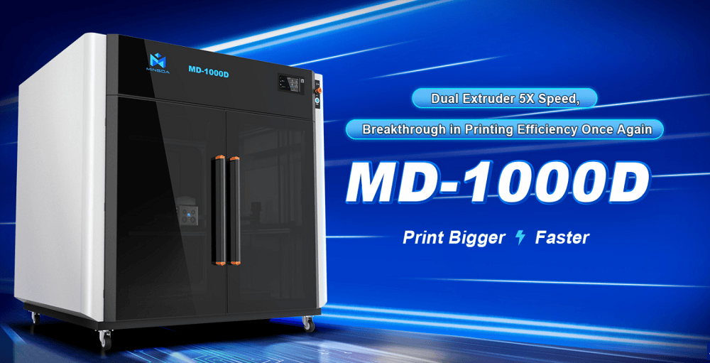 Mingda MD-1000D uuden ajan nopea ja tarkka 3D-tulostin teolliseen tuotantoon isoille tulosteille.