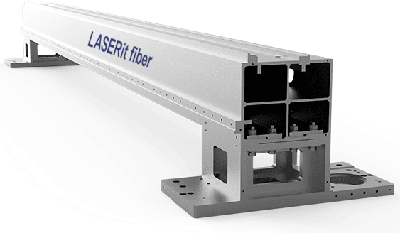 LASERit fiber L:ssä on vahva lentokonealumiinista valettu X-akseli
